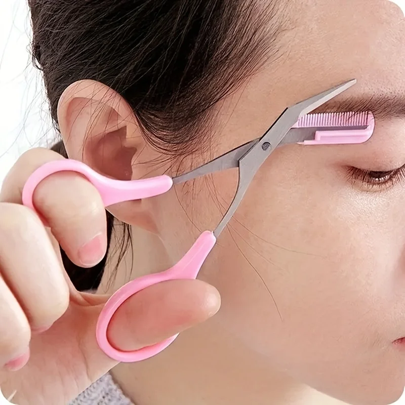 Men'S Grooming Eyebrow Shape - Tesoura Aparadora de Sobrancelhas com Pente