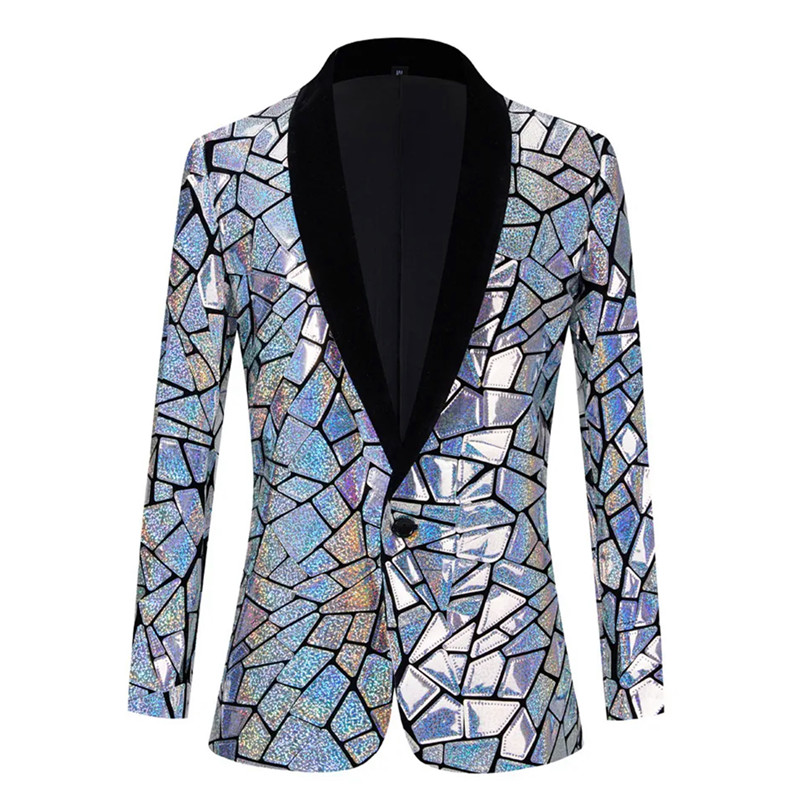 Blazer de lantejoulas a laser  - Men'S Grooming Mirror avaliação e preço